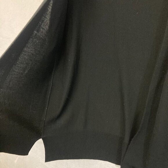 Armani Exchange 100% Merino Wool Oversized Cardigan Sweater Womens Medium Black - Picture 12 of 14